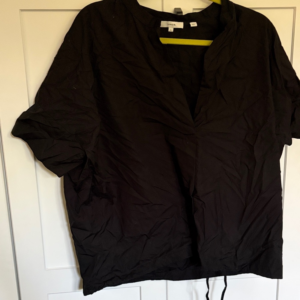 Vince Black V-Neck Blouse